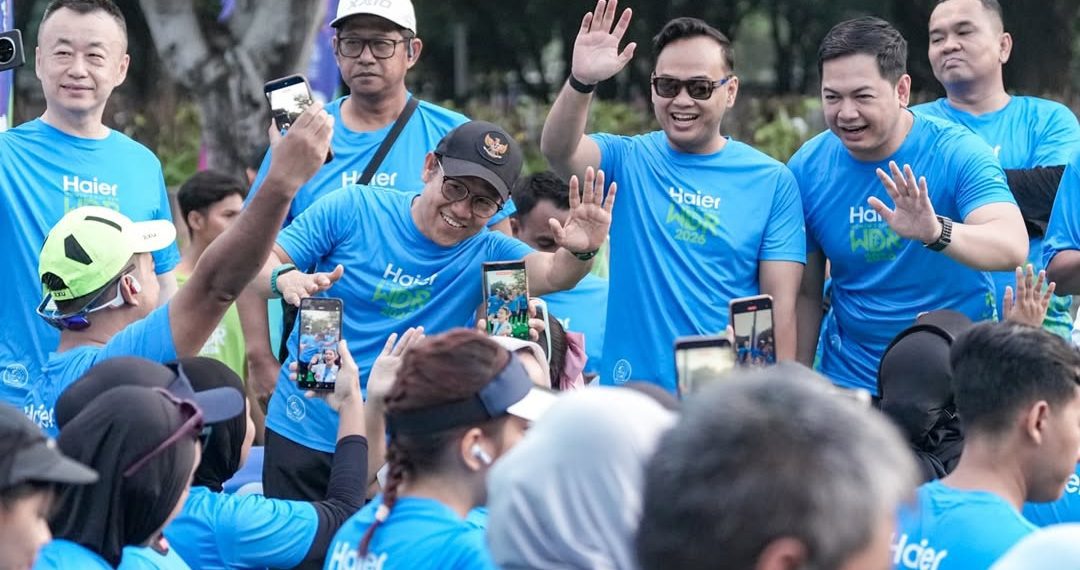 Cak Imin saat menghadiri ajang Women's Day Run 2026 di kawasan Gelora Bung Karno, Minggu (19/4/2026).
